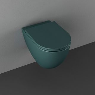 Подвесной унитаз Isvea Infinity 10NF02001SV-2P безободковый крышка микролифт изумрудный матовый